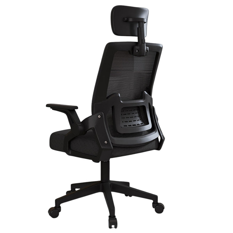 Silla Oficina Ejecutiva Ergonómica Giratoria Reposa Cuello Soporte Lumbar Negro