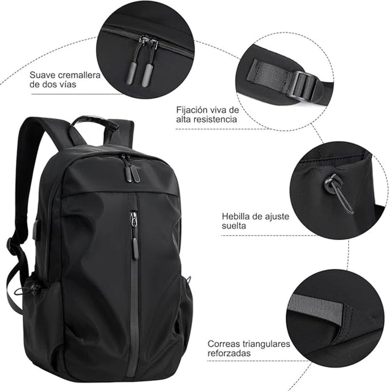 Mochila Sport Urbana Impermeable Con Puerto USB Deportiva Estudios Viaje Laptop