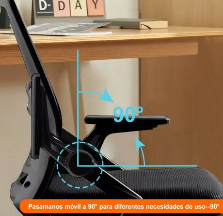 Silla Oficina Ejecutiva Ergonómica Giratoria Reposa Cuello Soporte Lumbar Negro