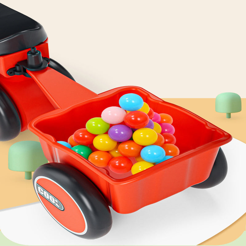 Coche De Equilibrio Carrito Para Niños Musical Luces Paseo Con Remolque - Rojo