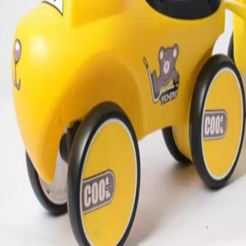 Coche De Equilibrio Carrito Para Niños Musical Luces Paseo Con Remolque - Amarillo