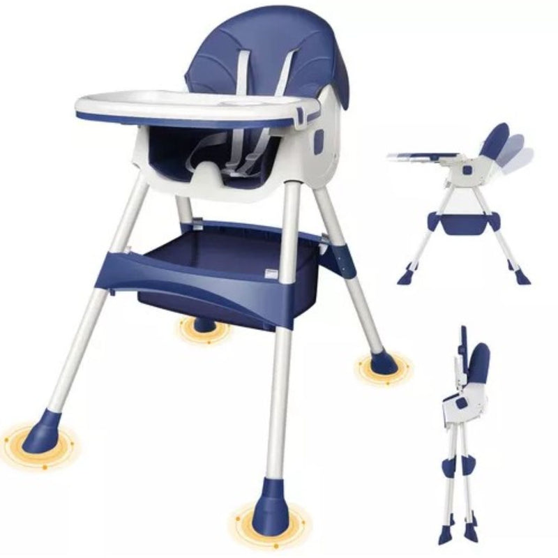Silla De Comer Para Bebe Con Ruedas Plegable Regulable Mesedora Niños