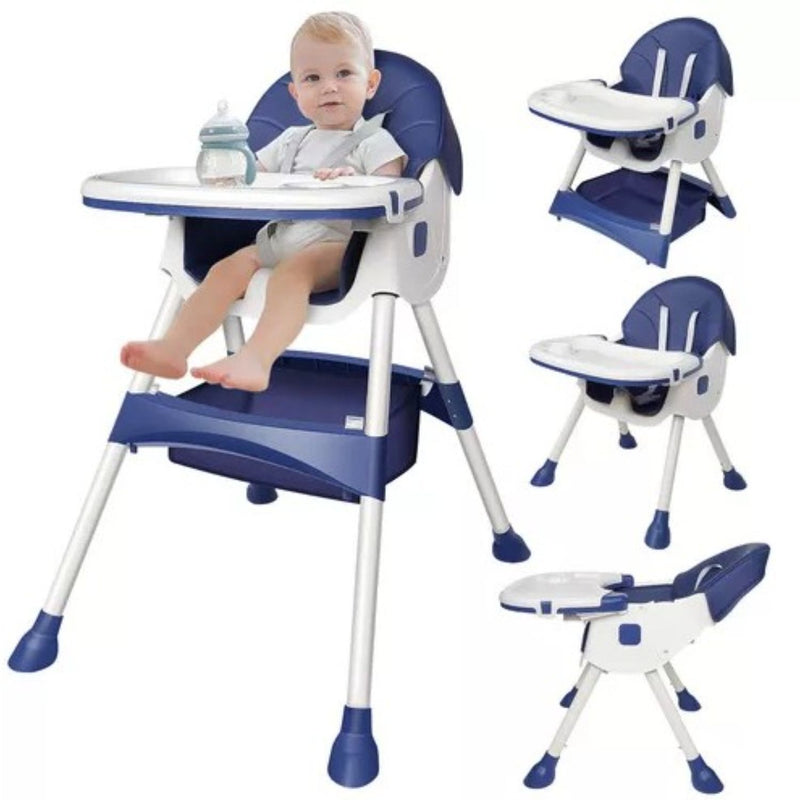 Silla De Comer Para Bebe Con Ruedas Plegable Regulable Mesedora Niños
