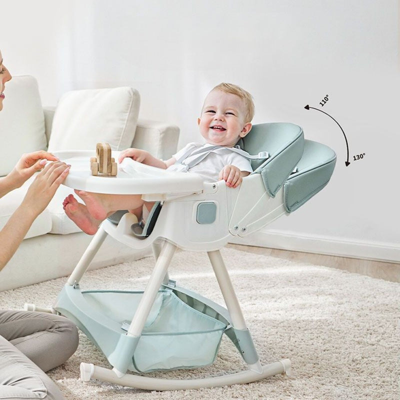 Silla De Comer Para Bebe Con Ruedas Plegable Regulable Mesedora Niños