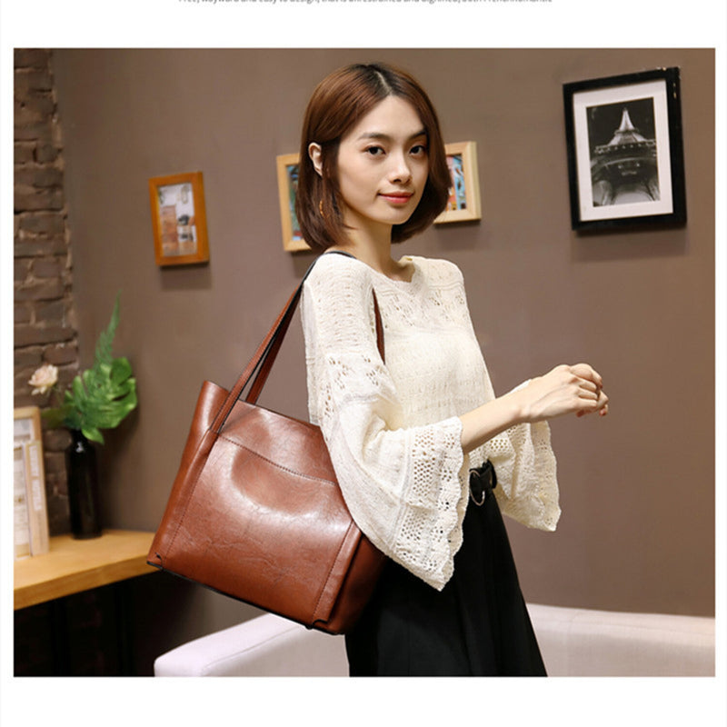 Bolso Elegante De Lujo Para Dama Moderno Casual Cartera Cuero - Marrón