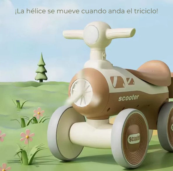 Scooter De Equilibrio Para Niños Coche De Paseo Sin Pedales - Marrón