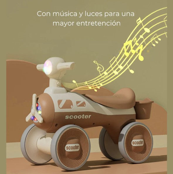 Scooter De Equilibrio Para Niños Coche De Paseo Sin Pedales - Marrón